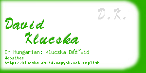 david klucska business card